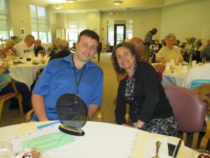 Andy with mother, Monica