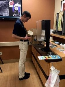 Brian P. working in the canteen at the Southern AZ VA.