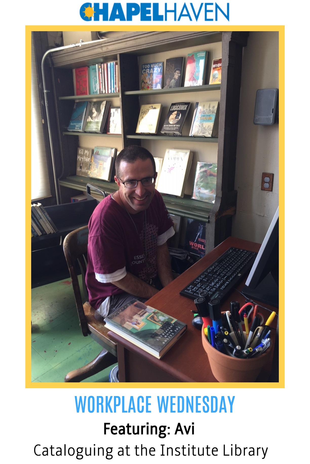 Avi at Institute Library